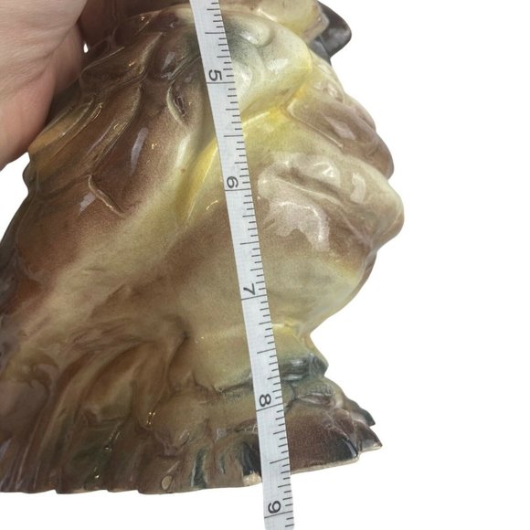 Vintage Large Ceramic Hand Painted Kitschy  Owl Statue Figurine Marble Eyes 8.75 - Picture 9 of 12